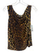 Norma Kamali Size XS Brown & Multi Poly Blend Leopard Print Wide Neck Top Brown & Multi / XS