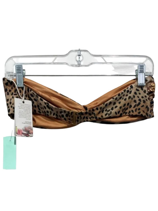 Agua Bendita Size M Tan & multi Poly Blend Animal Print hook back Twist swimwear Tan & multi / M