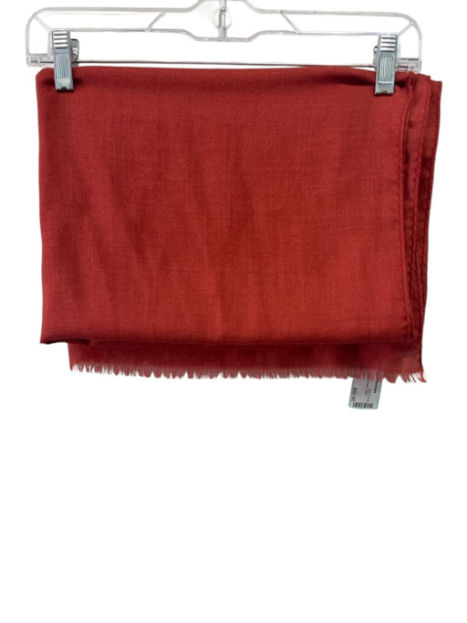 Piazza Sempione Red Wool Blend Frayed Hem Solid scarf Red