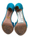 Prada Shoe Size 36 Turquiose Leather Ankle Buckle Open Toe Suede Strappy Heels Turquiose / 36