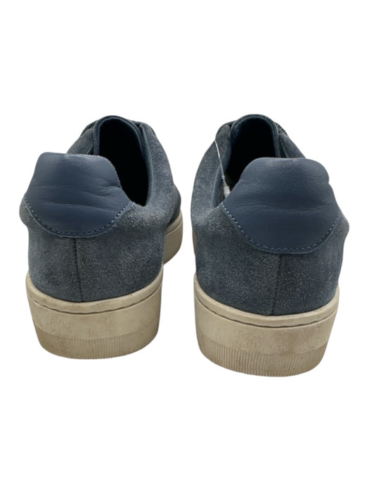 Sandro Shoe Size 38 Slate Blue Leather Suede Velcro Straps Sneakers Slate Blue / 38