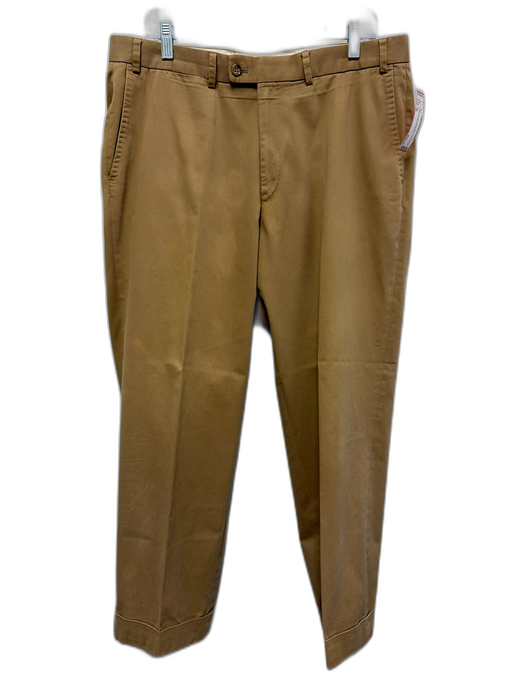 Hiltl Size 36 Dark Tan Cotton Solid Dress Khakis Men's Pants Dark Tan / 36