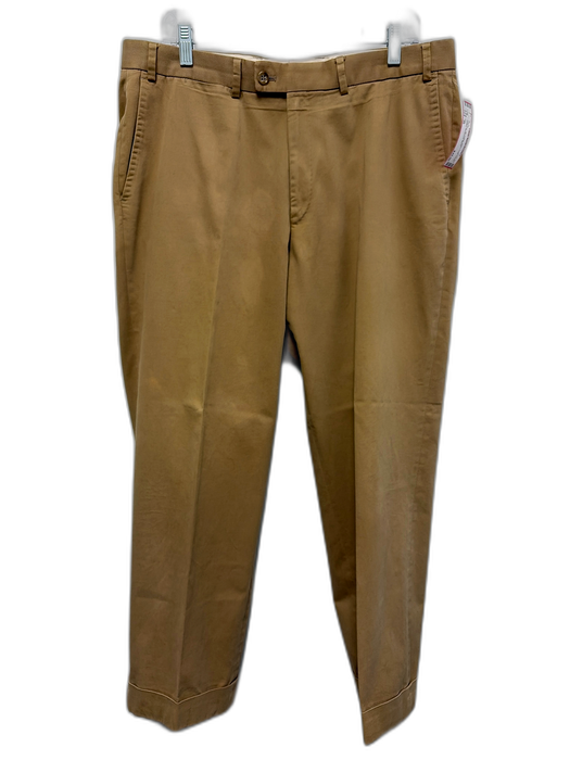 Hiltl Size 36 Dark Tan Cotton Solid Dress Khakis Men's Pants Dark Tan / 36