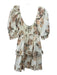 We Wore What Size XS Beige, Green & Orange Cotton Blend Floral Mini Dress Beige, Green & Orange / XS