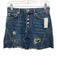 We The Free Size 26 Blue Wash Cotton Button Fly Distressed Mini Skirt Blue Wash / 26
