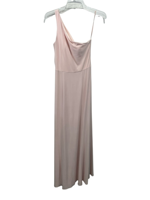 Nouvelle Size 2 Pink Poly Blend Cold Shoulder Side Zip Maxi Solid Gown Pink / 2
