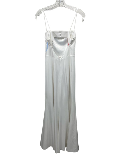 Amsale Size 2 White No Fabric Tag Maxi Strappy Zip Back Cut Out Back Gown White / 2