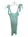 House of Wallace Size XS Aqua Polyester Rouched Tie Straps Dress Aqua / XS