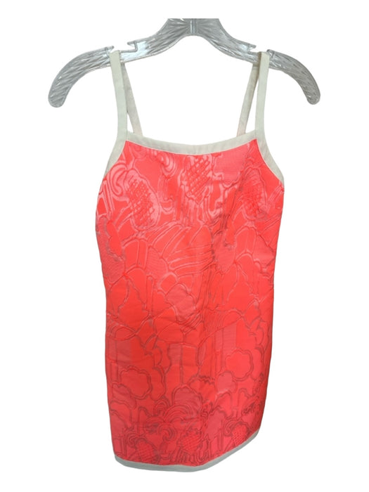 by Smith Size 0 Coral Pink & White Cotton jaquard Spaghetti Strap Dress Coral Pink & White / 0