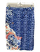 Moulinette Soeurs Size 6 BLUE MULTI Cotton Slit Floral Abstract Side Zip Skirt BLUE MULTI / 6