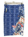 Moulinette Soeurs Size 6 BLUE MULTI Cotton Slit Floral Abstract Side Zip Skirt BLUE MULTI / 6