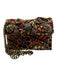 Kurt Geiger Red & Gold Fabric Jacquard Floral Flap Bird Crossbody Bag Red & Gold / Mini