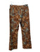 Etcetera Size 4 Brown & Blue Print Cotton Velvet Abstract Straight Pants Brown & Blue Print / 4