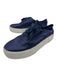 Vince Shoe Size 7.5 Navy Blue & White Satin Rubber Sole Low Top Laces Sneakers Navy Blue & White / 7.5