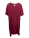 COS Size L Burgundy Red Cotton & Spandex Short Sleeve Crew Neck T Shirt Dress Burgundy Red / L