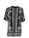Farm Size P Black & White Viscose Short Sleeve Floral Print Round Neck Dress Black & White / P