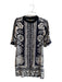Farm Size P Black & White Viscose Short Sleeve Floral Print Round Neck Dress Black & White / P
