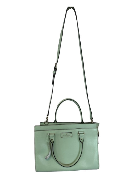 Kate Spade Aqua Leather Top Handle Crossbody Strap Structured Bag Aqua / M