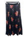 Maeve Size XS Black & Multi Polyester Velvet Floral Maxi Elastic Waist Skirt Black & Multi / XS