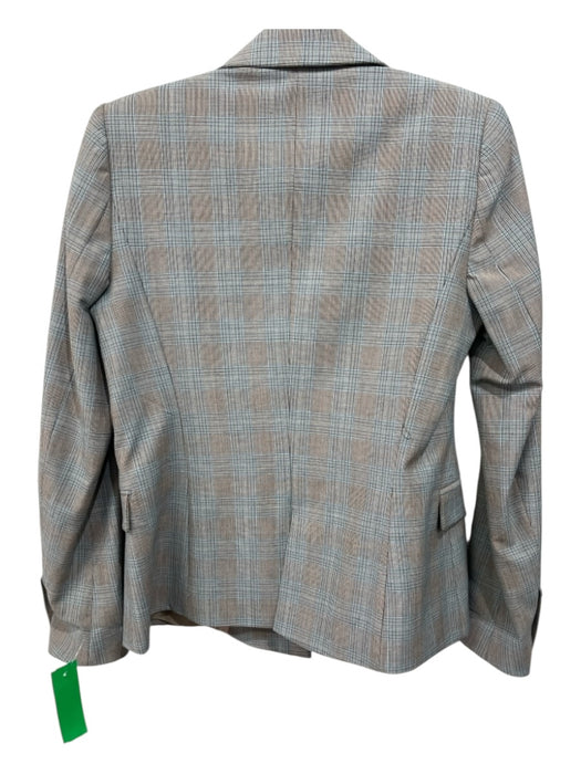 Zara Basic Size S Blue, Beige & Black Polyester & Viscose Double Breast Jacket Blue, Beige & Black / S