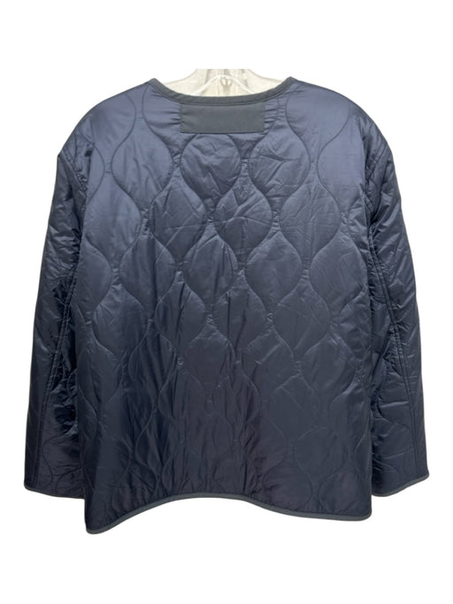 Velvet Size Large Navy & Cream Nylon Blend Quilted Pockets Sherpa Fleece Jacket Navy & Cream / Large