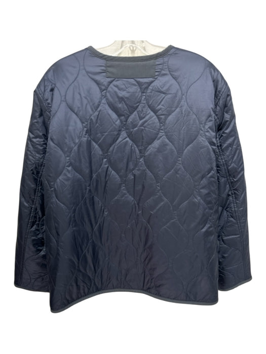 Velvet Size Large Navy & Cream Nylon Blend Quilted Pockets Sherpa Fleece Jacket Navy & Cream / Large