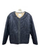Velvet Size Large Navy & Cream Nylon Blend Quilted Pockets Sherpa Fleece Jacket Navy & Cream / Large