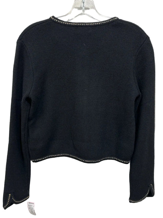 Suncoo Size T1/S Black Polyamide & Wool Blend Knit Gold Tone Details Jacket