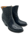 Lucchese Shoe Size 6.5 Black Leather Gold Tone Studs Side Zip Western Boots Black / 6.5