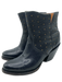 Lucchese Shoe Size 6.5 Black Leather Gold Tone Studs Side Zip Western Boots Black / 6.5
