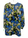 Elizabeth & James Size XS Blue, Green & Black Cotton Long Sleeve Floral Dress Blue, Green & Black / XS