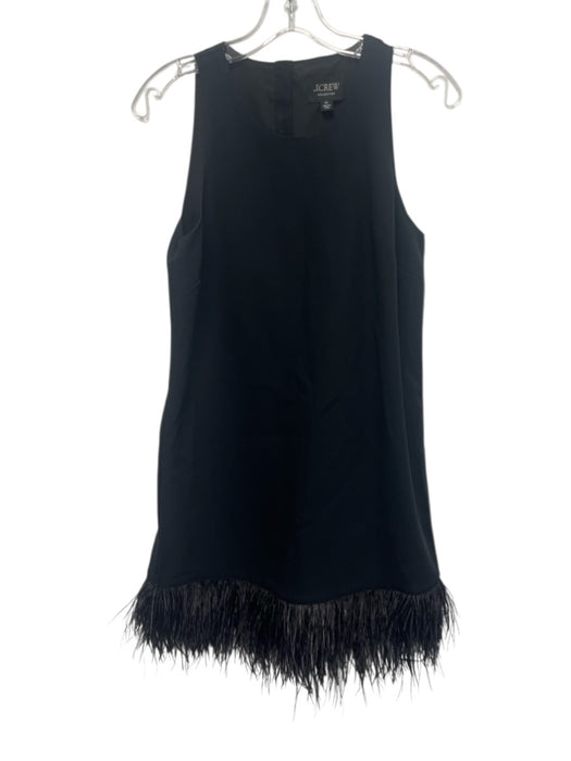 J. Crew Size XS Black Sleeveless darted Back Button Feather Hem Below knee Dress Black / XS