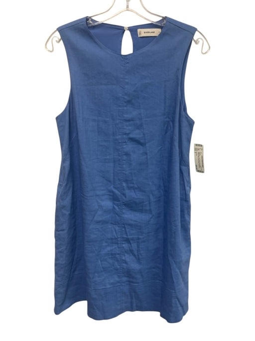 Everlane Size 0 Baby Blue Linen Blend Sleeveless Darted Shift Knee length Dress Baby Blue / 0