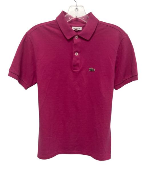 Lacoste Size 16 Pink Cotton Short Sleeve Pique Logo Polo Top Pink / 16