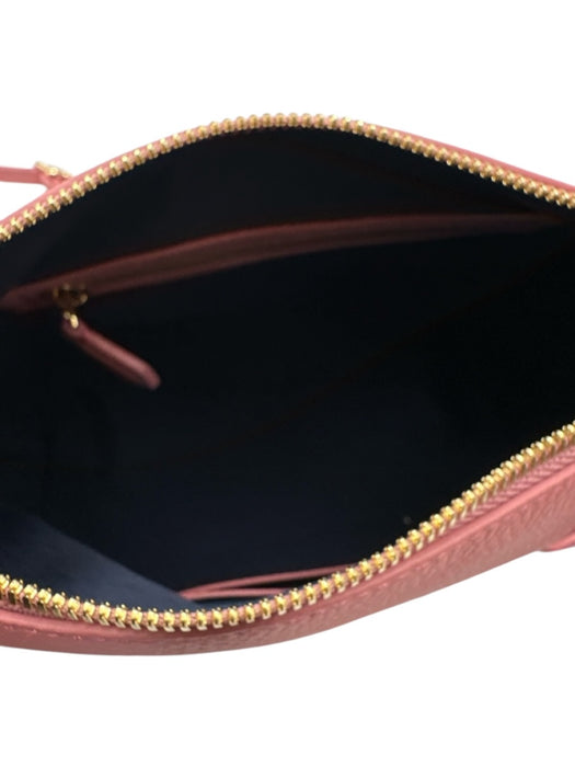Maison de Sabre Pink Leather Zip Close Gold Hardware Top Handle Bag Pink / Small