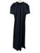 Staud Size Small Black Cotton Blend Short Sleeve Gathered Back Tie Maxi Dress Black / Small