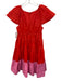 Staud Size XS Red & Pink Nylon Flutter Cap sleeve Color Block Tiered Dress Red & Pink / XS