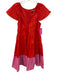 Staud Size XS Red & Pink Nylon Flutter Cap sleeve Color Block Tiered Dress Red & Pink / XS
