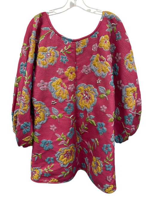 Arianne Elmy Size Small Pink, Blue, Yellow Polyester Blend Long Sleeve Dress Pink, Blue, Yellow / Small