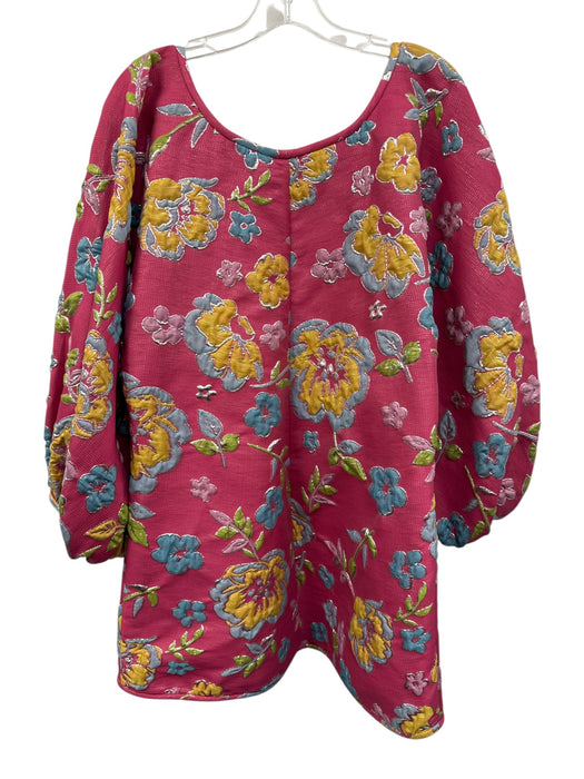 Arianne Elmy Size Small Pink, Blue, Yellow Polyester Blend Long Sleeve Dress Pink, Blue, Yellow / Small