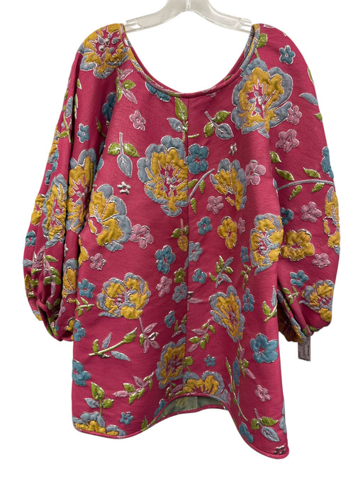 Arianne Elmy Size Small Pink, Blue, Yellow Polyester Blend Long Sleeve Dress Pink, Blue, Yellow / Small