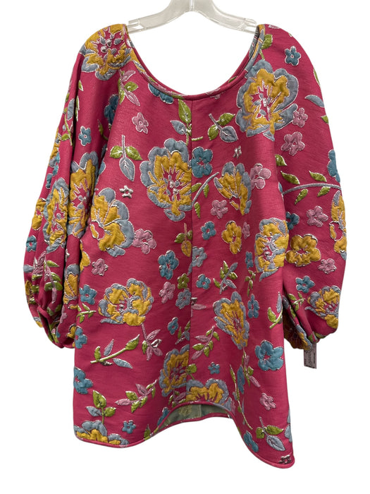 Arianne Elmy Size Small Pink, Blue, Yellow Polyester Blend Long Sleeve Dress Pink, Blue, Yellow / Small