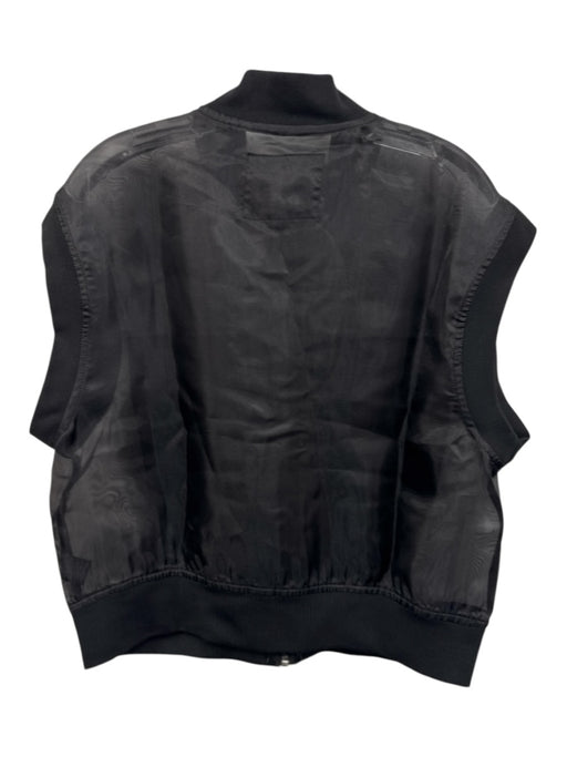 Sanctuary Size Small Black Polyester Zip Front Sheer Cargo Pockets Jacket Black / Small