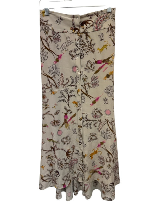 Dorothee Schumacher Size 2 Taupe, Pink, Brown Viscose Snap Button Doodle Skirt Taupe, Pink, Brown / 2
