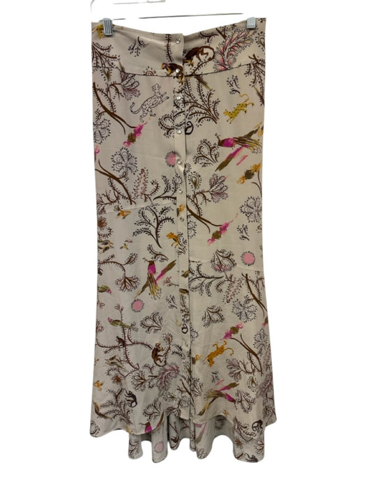 Dorothee Schumacher Size 2 Taupe, Pink, Brown Viscose Snap Button Doodle Skirt Taupe, Pink, Brown / 2