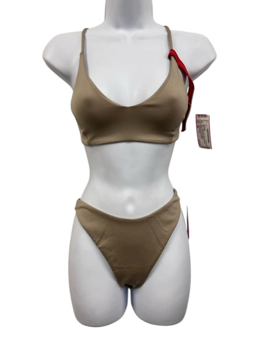 Left On Friday Size XS Taupe Nylon Blend Spaghetti Strap High Rise swimwear Taupe / XS
