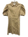 Hyacinth House Size XXS Beige Cotton Blend Short Puff Sleeve Quarter Zip Dress Beige / XXS