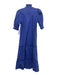 Pomander Place Size XXS Purple blue Cotton Blend Short Puff Sleeve Maxi Dress Purple blue / XXS