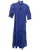 Pomander Place Size XXS Purple blue Cotton Blend Short Puff Sleeve Maxi Dress Purple blue / XXS
