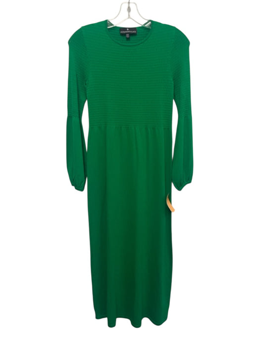 Pomander Place Size XXS Green Rayon Blend Long Sleeve Textured Maxi Dress Green / XXS